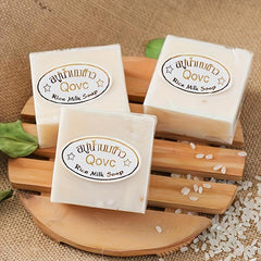12pcs Rice Soap 65g Coconut Essential Cleansing Soap Hand Face Bathing