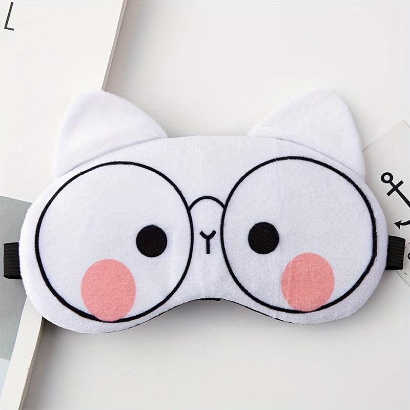 Cat Cartoon Eye Mask for Travel Office Men & Women