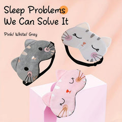 Cat Cartoon Eye Mask for Travel Office Men & Women