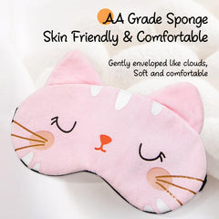 Cat Cartoon Eye Mask for Travel Office Men & Women