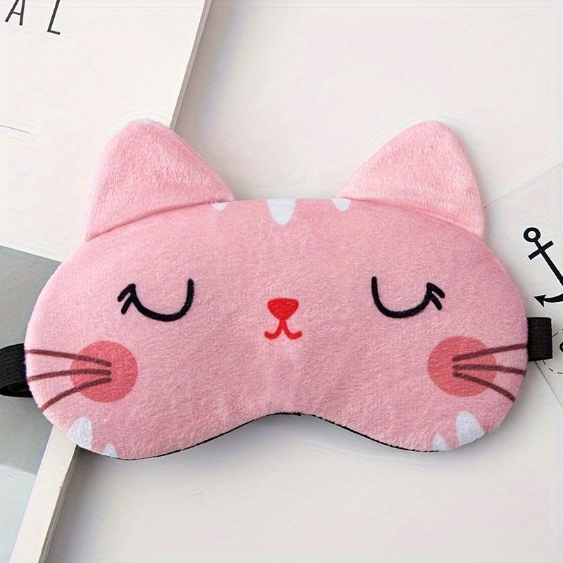 Cat Cartoon Eye Mask for Travel Office Men & Women