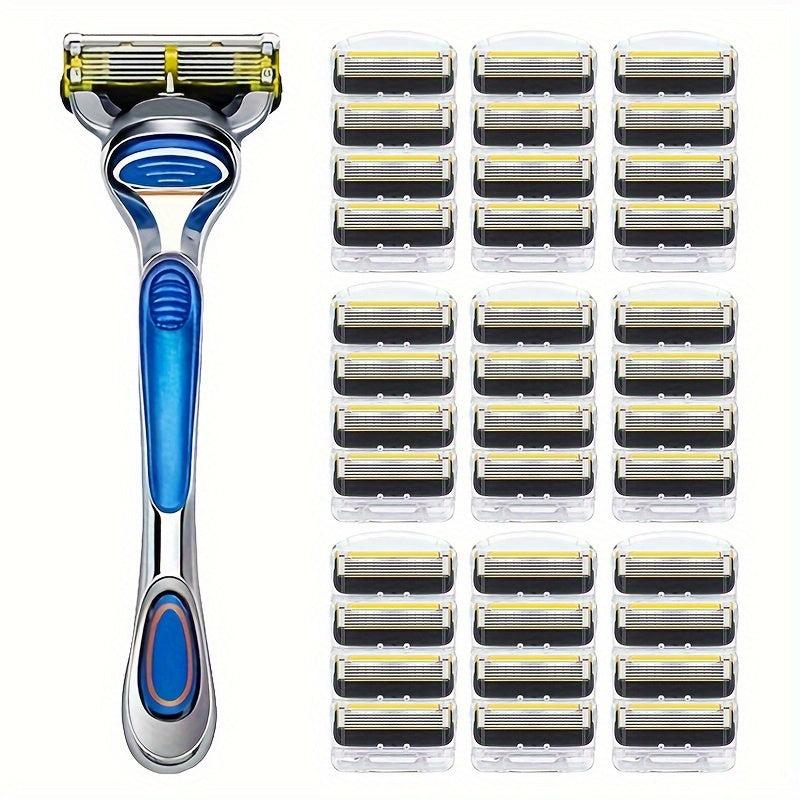Yellow Classic Shaving Set with Safety Razor & Blades