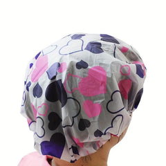 6pcs Cartoon Shower Caps Adjustable Printed Bonnet Waterproof Bath Caps