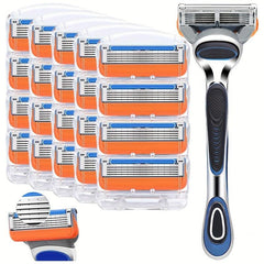 5-Layer Safety Razor Set Stainless Blades Classic Shaving Razor