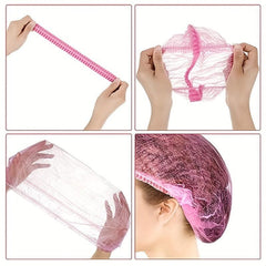 98pcs Disposable Shower Caps Waterproof Elastic Bath Cap