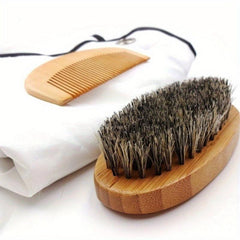 Men's Mustache Brush Wood Comb Shaving Comb Cleaner Brush