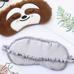 Soft & Portable Coffee Sloth Eye Mask for Travel & Sleep
