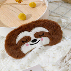Soft & Portable Coffee Sloth Eye Mask for Travel & Sleep