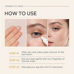 Turmeric Brightening Eye Cream 15g Reduce Dark Circle Smooth Fine Lines