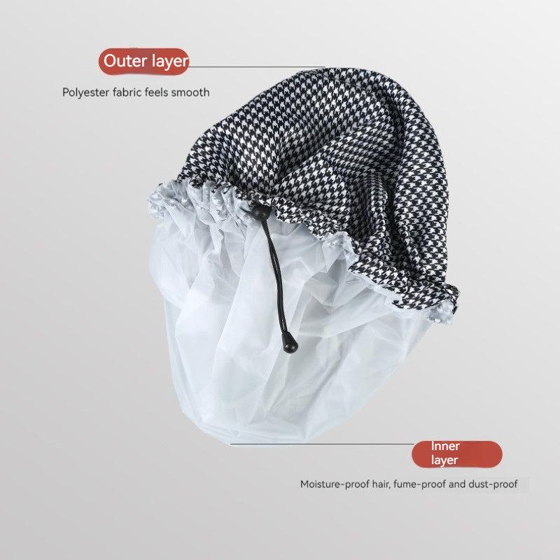 1pc Checkered Shower Caps Adjustable Waterproof Bath Caps
