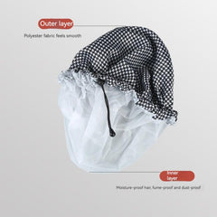 1pc Checkered Shower Caps Adjustable Waterproof Bath Caps