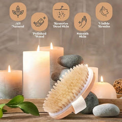 Natural Bristle Shower Brush Exfoliating Body Brush for Body Drainage