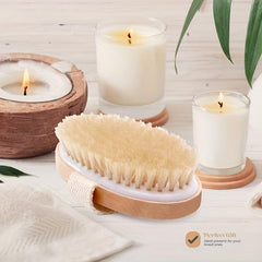 Natural Bristle Shower Brush Exfoliating Body Brush for Body Drainage