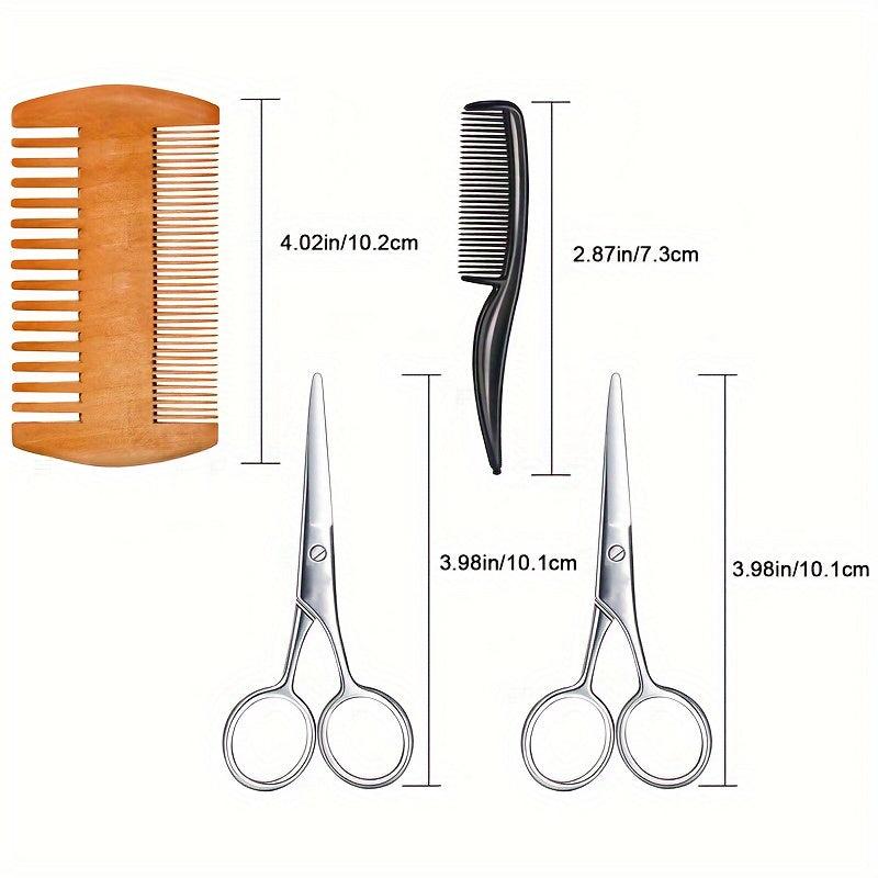 Beard Trimming Scissors Set Stainless Steel Grooming Scissors