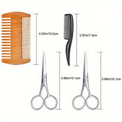 Beard Trimming Scissors Set Stainless Steel Grooming Scissors
