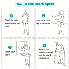 Waterproof Beard Bib with Strong Suction Cup - Perfect Gift for Men