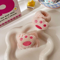 2pcs Cartoon Face Wash Wristband Set Microfiber Towel Band for Makeup