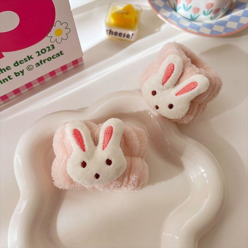 2pcs Cartoon Face Wash Wristband Set Microfiber Towel Band for Makeup