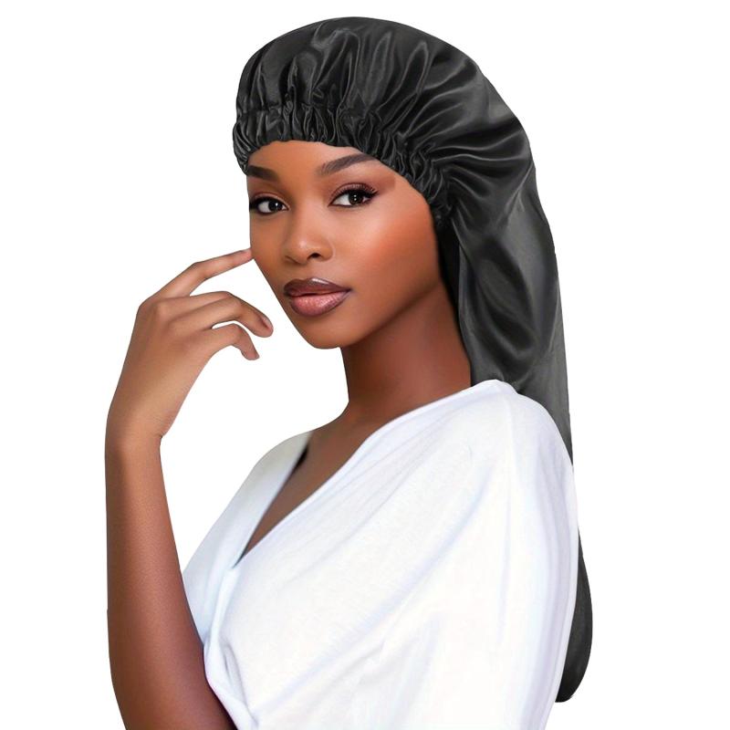 Long Satin Bonnet Silk Hair Bonnet For Sleeping Reusable Cap
