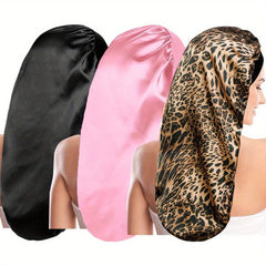 3pcs Long Satin Bonnet Silk Bonnet Hair Bonnet For Sleeping