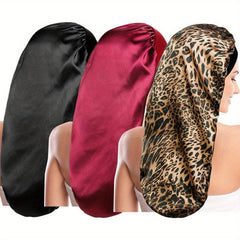 3pcs Long Satin Bonnet Silk Bonnet Hair Bonnet For Sleeping