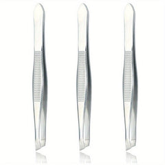 3pcs Stainless Steel Tweezers Hair Plucker For Women