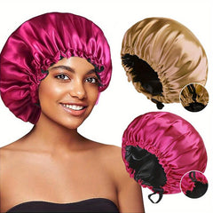 2pcs Satin Bonnet Silk Bonnet Hair Bonnet For Sleeping Reusable
