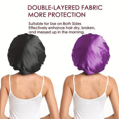 2pcs Satin Bonnet Silk Bonnet Hair Bonnet For Sleeping Reusable