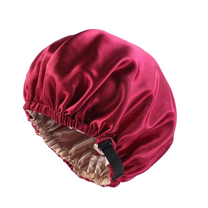 Large Size Double Layer Women Bonnets Head Cap Satin Bonnet Drawstring