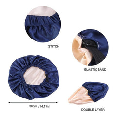 Large Size Double Layer Women Bonnets Head Cap Satin Bonnet Drawstring