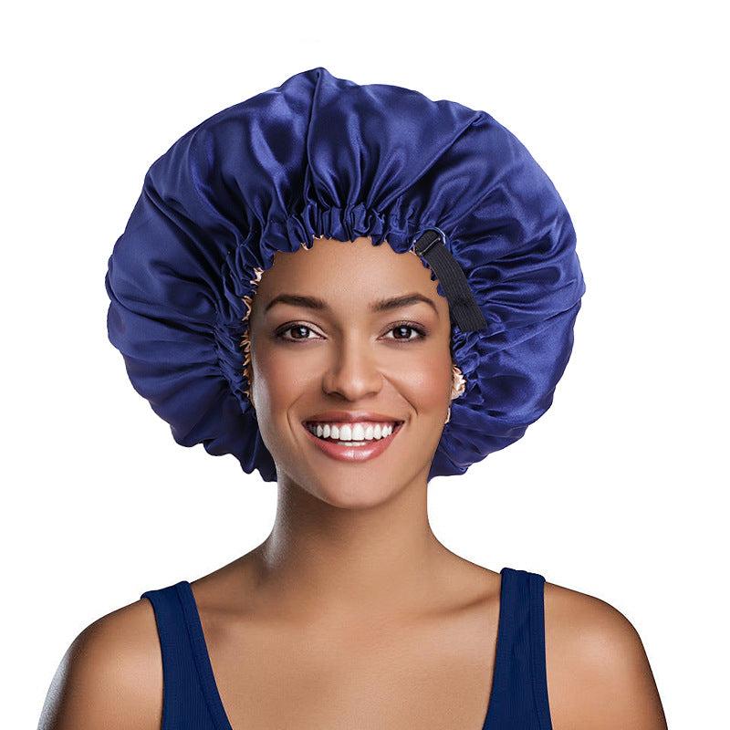 Large Size Double Layer Women Bonnets Head Cap Satin Bonnet Drawstring
