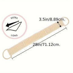 Linen Back Scrubber Towel with Handles for Body Exfoliation