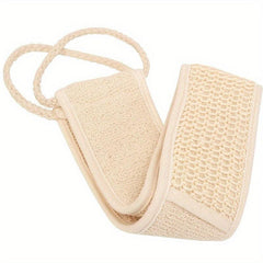 Linen Back Scrubber Towel with Handles for Body Exfoliation