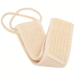 Linen Back Scrubber Towel with Handles for Body Exfoliation