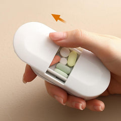 1pc Travel Pill Box One Week Moisture-proof Storage Box with Pill Cutter