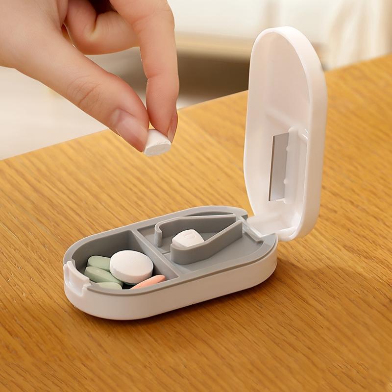 1pc Travel Pill Box One Week Moisture-proof Storage Box with Pill Cutter