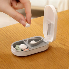1pc Travel Pill Box One Week Moisture-proof Storage Box with Pill Cutter