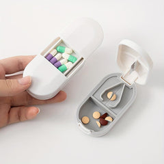 1pc Travel Pill Box One Week Moisture-proof Storage Box with Pill Cutter