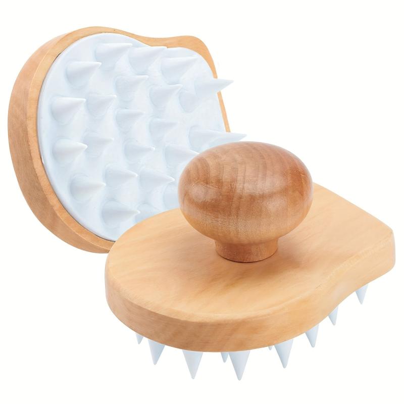 Wooden Scalp Massager Brush for Hair Cleaning Exfoliating Scalp Massage