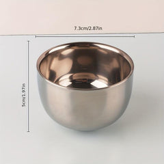 Men's Stainless Steel Shaving Soap Bowl Double Layer Foam Mug