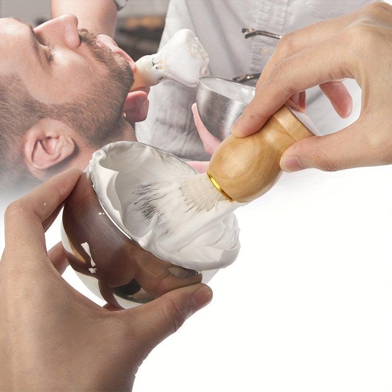 Men's Stainless Steel Shaving Soap Bowl Double Layer Foam Mug