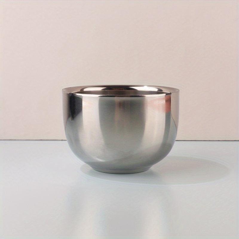 Men's Stainless Steel Shaving Soap Bowl Double Layer Foam Mug