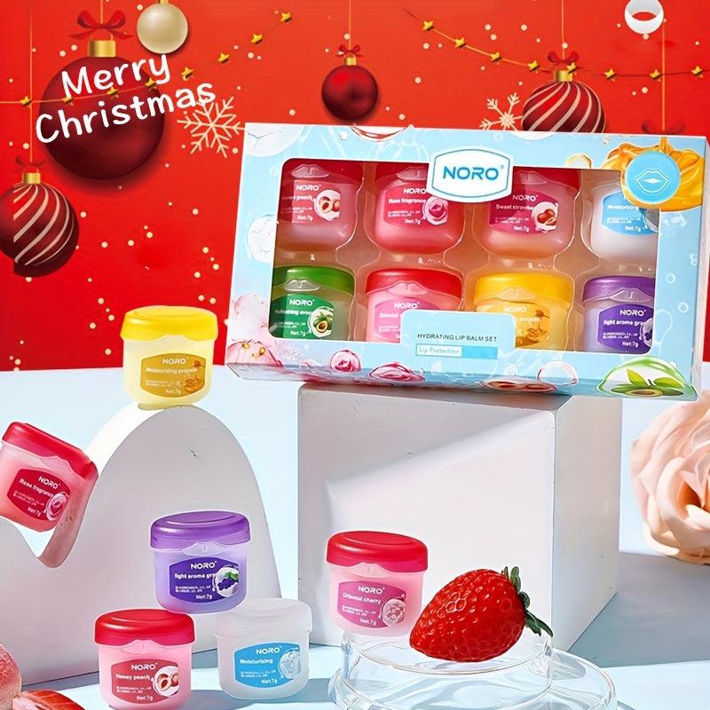 8pcs Lip Mask Set - 8 Flavor Fruit Lip Gloss for Deep Moisturization