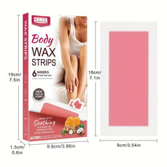 60 Coconut Essence Hair Removal Waxing Strips - Smooth & Effective Wax Paper