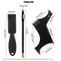 Beard Styling Comb Set Beard Trimmer Beard Shaper Ruler Pens Brush