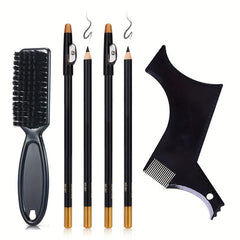 Beard Styling Comb Set Beard Trimmer Beard Shaper Ruler Pens Brush