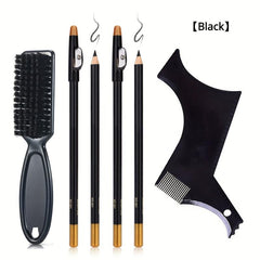 Beard Styling Comb Set Beard Trimmer Beard Shaper Ruler Pens Brush
