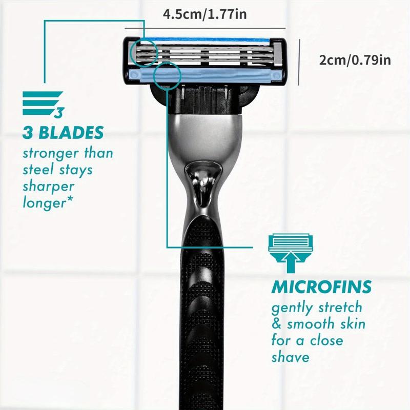 15pcs Men's Washable Razor Blade Refills Safe Razor Accessories