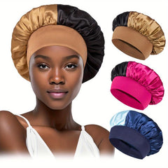 3pcs Silk Bonnet Hair Bonnet For Sleeping Hair Care Wrap Cap
