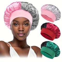 3pcs Silk Bonnet Hair Bonnet For Sleeping Hair Care Wrap Cap